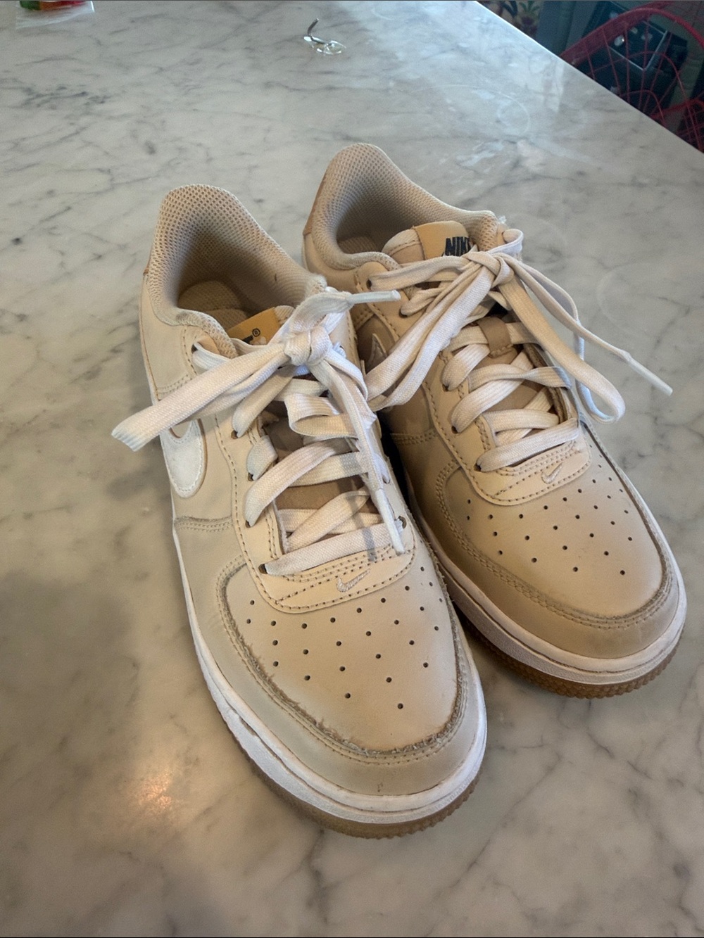 Nike Low-Top Sneakers in Beige and White